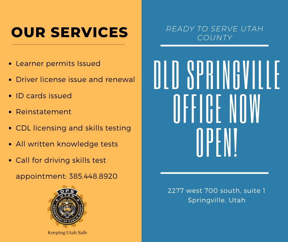 New Utah County Driver License Office Dps News